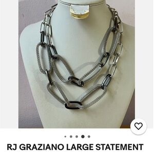 Chic Silver and Black Chain Necklace